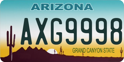 AZ license plate AXG9998