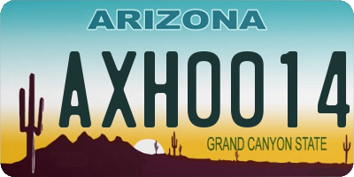 AZ license plate AXH0014