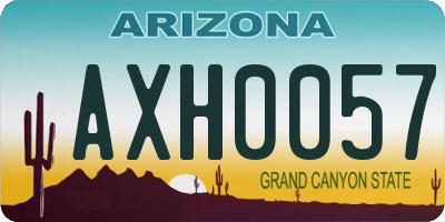 AZ license plate AXH0057