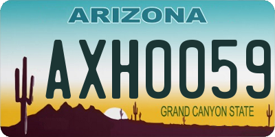 AZ license plate AXH0059