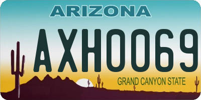 AZ license plate AXH0069