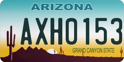AZ license plate AXH0153