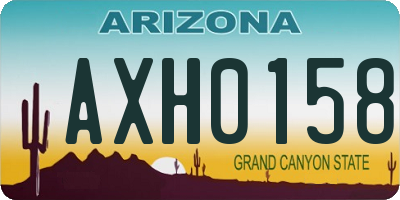 AZ license plate AXH0158