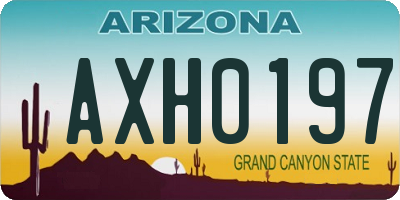 AZ license plate AXH0197