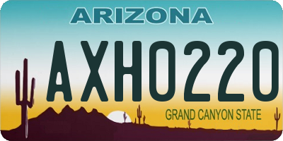 AZ license plate AXH0220