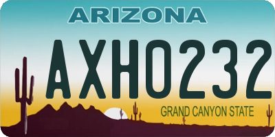 AZ license plate AXH0232