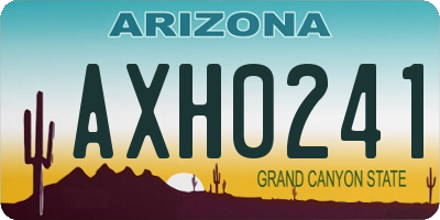 AZ license plate AXH0241