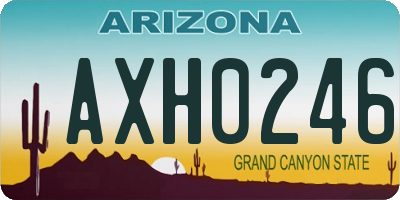 AZ license plate AXH0246