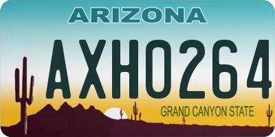 AZ license plate AXH0264