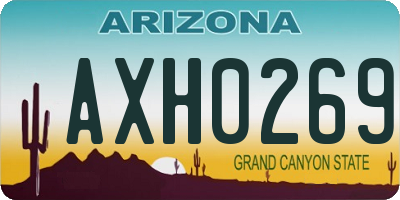 AZ license plate AXH0269