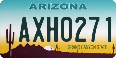 AZ license plate AXH0271