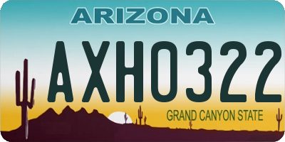 AZ license plate AXH0322