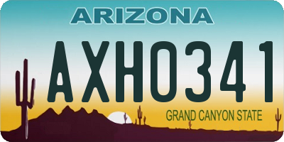 AZ license plate AXH0341