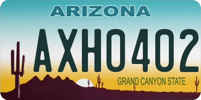 AZ license plate AXH0402
