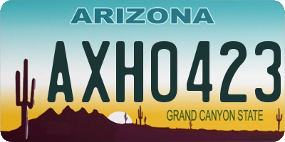 AZ license plate AXH0423