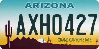 AZ license plate AXH0427