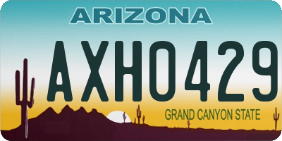 AZ license plate AXH0429