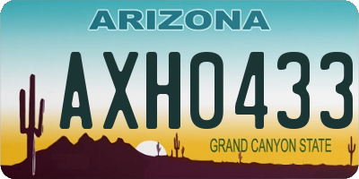 AZ license plate AXH0433