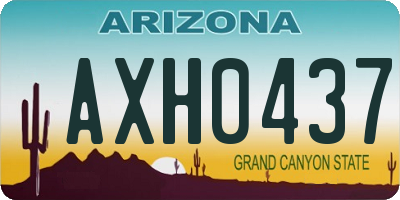 AZ license plate AXH0437