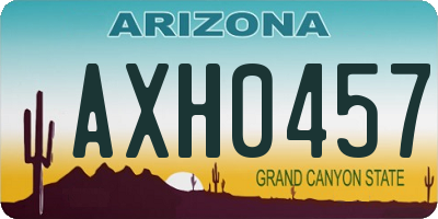 AZ license plate AXH0457