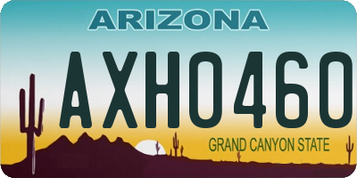 AZ license plate AXH0460