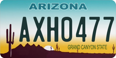 AZ license plate AXH0477