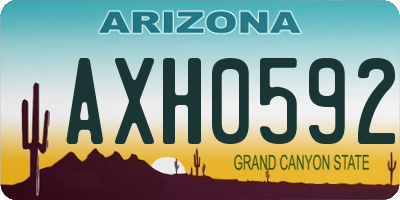 AZ license plate AXH0592