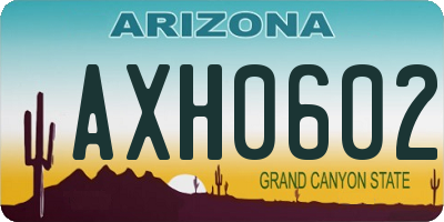 AZ license plate AXH0602