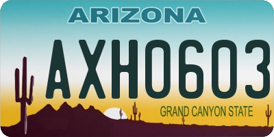 AZ license plate AXH0603