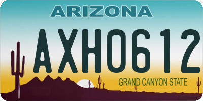 AZ license plate AXH0612