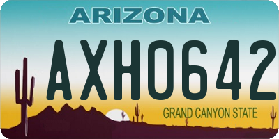 AZ license plate AXH0642