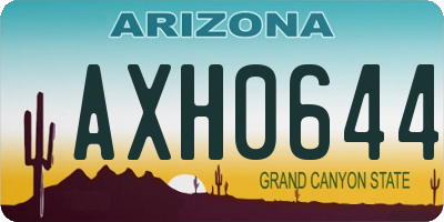 AZ license plate AXH0644