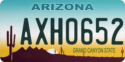 AZ license plate AXH0652
