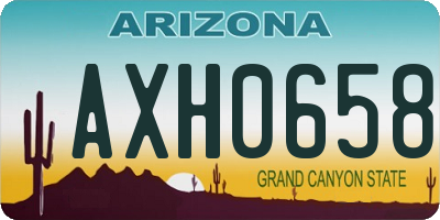 AZ license plate AXH0658