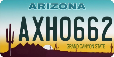 AZ license plate AXH0662