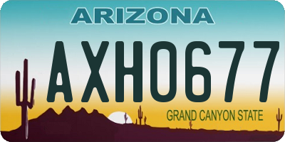 AZ license plate AXH0677