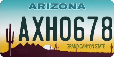 AZ license plate AXH0678