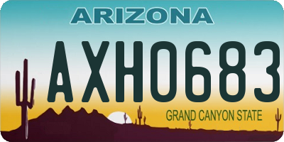 AZ license plate AXH0683