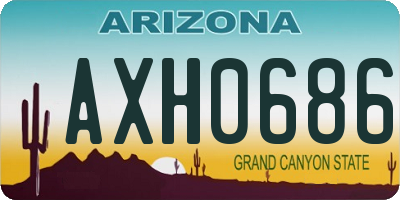 AZ license plate AXH0686
