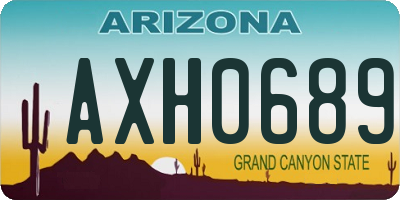 AZ license plate AXH0689