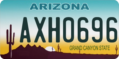 AZ license plate AXH0696