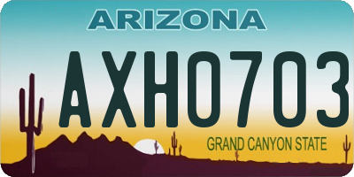 AZ license plate AXH0703