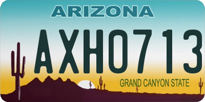AZ license plate AXH0713