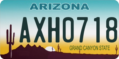 AZ license plate AXH0718