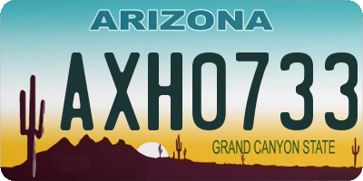 AZ license plate AXH0733