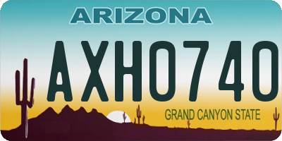 AZ license plate AXH0740