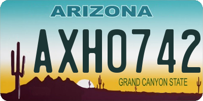 AZ license plate AXH0742