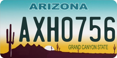 AZ license plate AXH0756