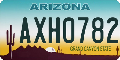 AZ license plate AXH0782