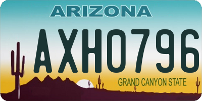 AZ license plate AXH0796